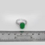 انگشتر عقیق سبز نقره زنانه طرح ناهید - Image 4