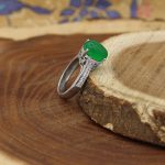 انگشتر عقیق سبز نقره زنانه طرح ناهید - Image 2