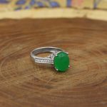 انگشتر عقیق سبز نقره زنانه طرح ناهید - Image 3