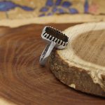 انگشتر عقیق مشکی نقره مردانه طرح زهیر - Image 2