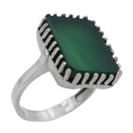 انگشتر عقیق سبز نقره مردانه طرح زهیر