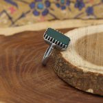 انگشتر عقیق سبز نقره مردانه طرح زهیر - Image 2