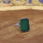 انگشتر عقیق سبز نقره مردانه طرح زهیر - Image 3