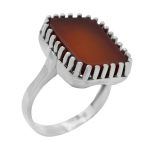 انگشتر عقیق سرخ نقره مردانه طرح زهیر