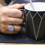 انگشتر عقیق کبود یمنی نقره مردانه طرح حاتم - Image 5