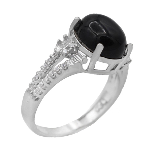 4-1-1731black-agate-sita-damleh-ring (1) انگشتر عقیق سیاه (مشکی) زنانه نقره
