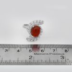 انگشتر عقیق سرخ نقره زنانه طرح ماه بانو - Image 4