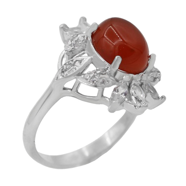 4-1-1735 red-agate-poran-ring(1) انگشتر عقیق سرخ زنانه نقره فاخر