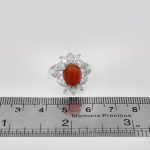 انگشتر عقیق سرخ نقره زنانه طرح پوران - Image 4