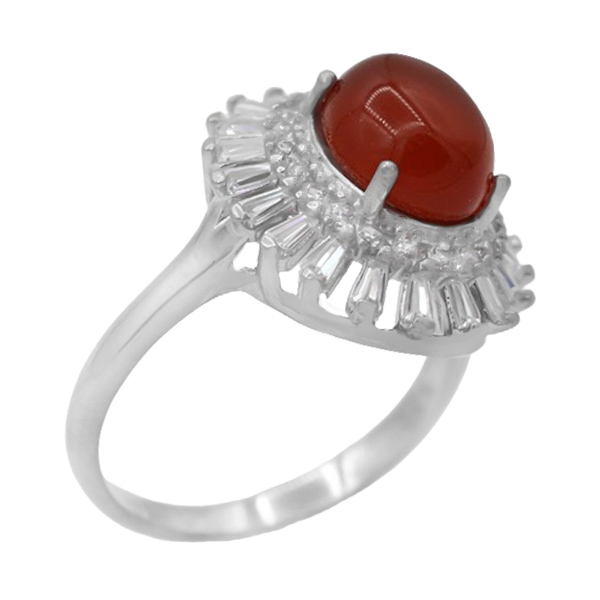 4-1-1736 red-agate-malakeh-ring(1) انگشتر عقیق سرخ زنانه نقره