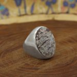 انگشتر عقیق شجر نقره مردانه دست ساز طرح عنایت - Image 2