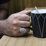 انگشتر عقیق شجر نقره مردانه دست ساز طرح عنایت - Image 5