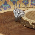 انگشتر عقیق شجر نقره مردانه دست ساز طرح عنایت - Image 3