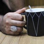 انگشتر عقیق شجر نقره مردانه دست ساز طرح گندم - Image 5