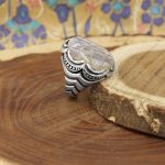 انگشتر عقیق شجر نقره مردانه دست ساز طرح گندم - Image 3
