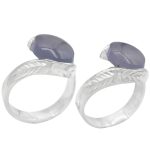 انگشتر ست عقیق کبود یمنی دست ساز طرح سدره