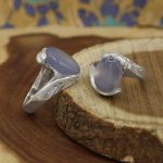 انگشتر ست عقیق کبود یمنی دست ساز طرح سدره - Image 2