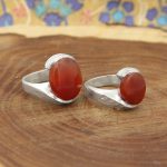 انگشتر ست عقیق سرخ یمنی دست ساز طرح سدره - Image 2