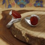 انگشتر ست عقیق سرخ یمنی دست ساز طرح سدره - Image 3