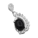 گردنبند عقیق مشکی نقره زنانه طرح پارمیس