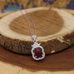 گردنبند عقیق سرخ نقره زنانه طرح گلاره - Image 2