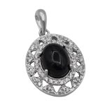 گردنبند عقیق مشکی نقره زنانه طرح گلرخ