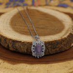 گردنبند عقیق کبود یمنی نقره زنانه طرح هانیه - Image 3