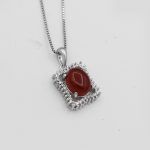 گردنبند عقیق سرخ نقره زنانه طرح مه لقا - Image 3