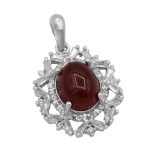 گردنبند عقیق سرخ نقره زنانه طرح رویا