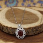 گردنبند عقیق سرخ نقره زنانه طرح رویا - Image 2