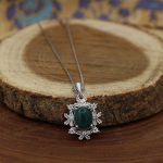 گردنبند عقیق سبز نقره زنانه طرح زلیخا - Image 2