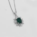 گردنبند عقیق سبز نقره زنانه طرح زلیخا - Image 3