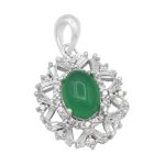 گردنبند عقیق سبز نقره زنانه طرح لیان