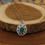 گردنبند عقیق سبز نقره زنانه طرح لیان - Image 2