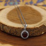 گردنبند عقیق سرخ نقره زنانه طرح مدوسا - Image 2