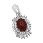 گردنبند عقیق سرخ نقره زنانه طرح کوکب