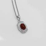 گردنبند عقیق سرخ نقره زنانه طرح کوکب - Image 3