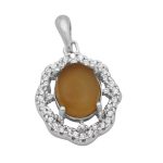 گردنبند عقیق پرتقالی یمنی نقره زنانه طرح سحر