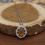 گردنبند عقیق پرتقالی یمنی نقره زنانه طرح سحر - Image 2