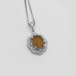 گردنبند عقیق پرتقالی یمنی نقره زنانه طرح سحر - Image 3