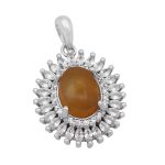 گردنبند عقیق پرتقالی یمنی نقره زنانه طرح تینا