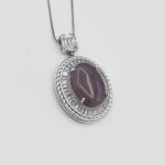 گردنبند عقیق کبود یمنی نقره زنانه طرح عسل - Image 3