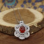 گردنبند عقیق سرخ یمنی نقره زنانه طرح آماندا - Image 2