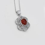 گردنبند عقیق سرخ یمنی نقره زنانه طرح آماندا - Image 3