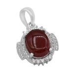 گردنبند عقیق سرخ یمنی نقره زنانه طرح شیرین