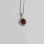 گردنبند عقیق سرخ یمنی نقره زنانه طرح شیرین - Image 3