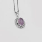 گردنبند عقیق کبود نقره زنانه طرح نازنین - Image 3