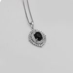 گردنبند عقیق مشکی نقره زنانه طرح مهسا - Image 3