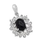 گردنبند عقیق مشکی نقره زنانه طرح شیوا