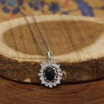 گردنبند عقیق مشکی نقره زنانه طرح شیوا - Image 2